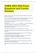 TAMIS 2022-2024 Exam Questions and Correct Answers 