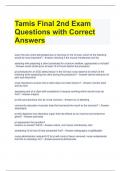 Tamis Final 2nd Exam Questions with Correct Answers 