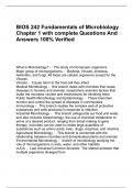 BIOS 242 Fundamentals of Microbiology Chapter 1 with complete Questions And Answers 100% Verified