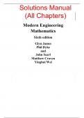 Modern Engineering Mathematics 6th Edition By Glyn James, Phil Dyke (Solutions Manual All Chapters, 100% Original Verified, A+ Grade)