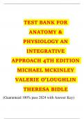 TEST BANK FOR ANATOMY & PHYSIOLOGY AN INTEGRATIVE APPROACH 4TH EDITION MICHAEL MCKINLEY VALERIE O'LOUGHLIN THERESA BIDLE
