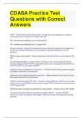 BUNDLE FOR CDASA Practice Test Questions with Correct Answers