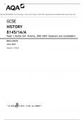 AQA GCSE HISTORY 8145/1A/A Paper 1 Section A/A America, 1840–1895: Expansion and consolidation Mark scheme June 2023 Version: 1.0 Final ACUAL PAPER