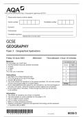 AQA GCSE GEOGRAPHY Paper 3 Geographical Applications June 2023 ACTUAL PAPER