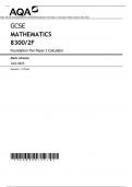 AQA GCSE MATHEMATICS 8300/2F Foundation Tier Paper 2 Calculator Mark scheme June 2023 Version: 1.0 Final ACTUAL PAPER