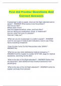 Frontier Airlines First Aid  Questions And  Correct Answers