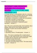 MATERNITY AND PEDIATRIC NURSING CH 2,3,4,5,6,7, REVIEW/214 QUESTIONS AND ANSWERS (A+)