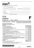 AQA GCSE GERMAN Foundation Tier Paper 1 Listening QP 2023 ACTUAL PAPER