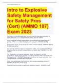 Intro to Explosive Safety Management (AMMO 107) Exam Questions with Correct Answers