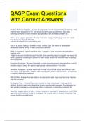 QASP Exam Questions with Correct Answers