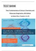 Test Bank For Tietz Fundamentals of Clinical Chemistry and Molecular Diagnostics, 8th Edition by Nader Rifai, All 49 Chapters Covered and Verified