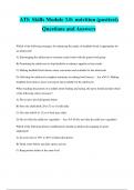 ATI: Skills Module 3.0: nutrition (posttest) Questions and Answers