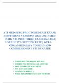 ATI MED SURG PROCTORED EXIT EXAM( 2 DIFFERENT VERSIONS )2022 -2024 / MED  SURG ATI PROCTORED EXAM 2023-2024 | AGRADE 97% SUCCESS RATE | WELL  ORGANISED,EASY TO READ AND COMPREHENSIVE STUDY GUIDE 