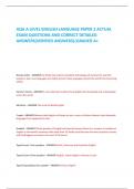 AQA A LEVEL ENGLISH LANGUAGE PAPER 2 ACTUAL EXAM QUESTIONS AND CORRECT DETAILED ANSWERS(VERIFIED ANSWERS)|GRADED A+