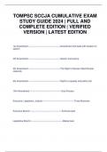 TOMPSC SCCJA CUMULATIVE EXAM STUDY GUIDE 2024 | FULL AND COMPLETE EDITION | VERIFIED VERSION | LATEST EDITION