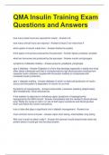 QMA Insulin Training Exam Questions and Answers