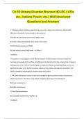 Ch 55 Urinary Disorder Brunner NCLEC ( UTIs  etc., Indiana Pouch, etc.) Well-structured  Questions and Answers