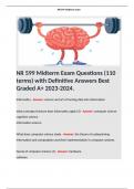 NR 599 Midterm Exam Questions (110 terms) with Definitive Answers Best Graded A+ 2023-2024. 