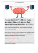 Chamberlain NR599 Midterm Study Questions (34 terms) with Verified Answers Already Graded A+ 2023-2024. 