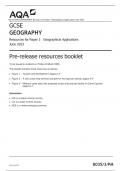 AQA GCSE GEOGRAPHY Resources for Paper 3Geographical Applications June 2023