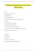 Biochemisty Sapling Questions and Answers/  100% CorrectAll cells  A. Are approximately the same size B. Have mitochondria C. are at least partially aerobic D. Have a plasma membrane - D. have a plasma membrane All organisms  A. use O2 as their final elec