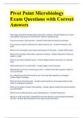 Pivot Point Microbiology Exam Questions with Correct Answers