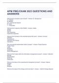 APM PMQ EXAM 2023 QUESTIONS AND ANSWERS /GRADED A