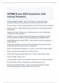 AIPMM Exam 2023 Questions with correct Answers