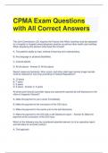 CPMA Exam Questions with All Correct Answers