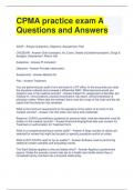 CPMA practice exam A Questions and Answers