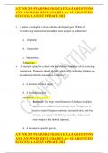 ATI NR 293 PHARMACOLOGY EXAM QUESTIONS AND ANSWERS BEST GRADED A+