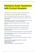 Esthetics Exam Questions with Correct Answers