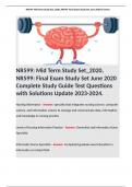 NR599: Mid Term Study Set_2020, NR599: Final Exam Study Set June 2020 Complete Study Guide Test Questions with Solutions Update 2023-2024. 