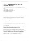 ATI PN Fundamentals Ch 19 practice questions 2023/2024