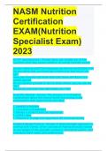 NASM Nutrition Certification EXAM(Nutrition Specialist Exam) 2023