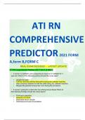 ATI RN COMPREHENSIVE PREDICTOR 2021 FORM A,form B,FORM C REAL EXAM 2023/2024…..LATEST UPDATE