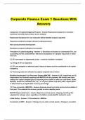 Corporate Finance Exam 1 Questions With Answers