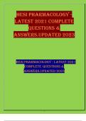 HESI PHARMACOLOGY - LATEST 2021 COMPLETE QUESTIONS &