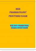 HESI PHARMACOLOGY PROCTORED NUR 2407 PHARM FINAL EXAM 2