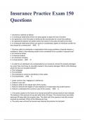 Insurance Practice Exam 150 Questions And Answers 