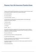 Pearson Vue Life Insurance Practice Exam  Questions And Answers  