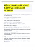 HSAN Nutrition Module 3 Exam Questions and Answers