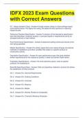 IDFX 2023 Exam Questions with Correct Answers