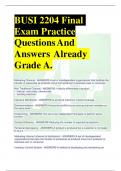 BUSI 2204 Final  Exam Practice QuestionsAnd AnswersAlready GradeA. MarketingChannel-ANSWERS-Asetofinterdependentorganizationsthatfacilitatethe transferofownershipasproductsmovefromproducertobusinessuserorconsumer. NonTraditionalChannel -ANSWERS-•Helptodif