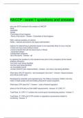 HACCP - exam 1 questions and answers graded a