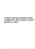 CSTR EXAM questions with 100% correct answers 2023