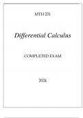 MTH 251 DIFFERENTIAL CALCULUS COMPLETED EXAM 2024.