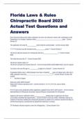 Florida Laws & Rules Chiropractic Board 2023 Actual Test Questions and Answers