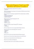 Differential Diagnosis Final Exam 2024  |Questions and Answers |Graded A+