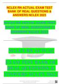 2023/2024 NCLEX RN (NEXT GENERATION FORMAT) ACTUAL EXAM TEST BANK OF REAL QUESTIONS & CORRECT DETAILED ANSWERS WITH RATIONALES NCLEX 2023